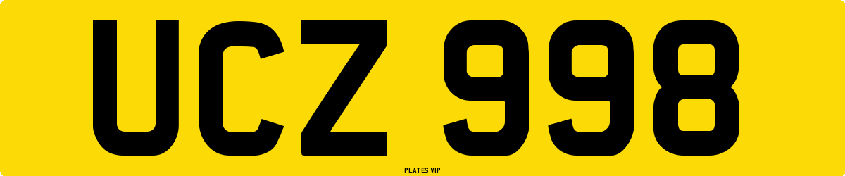 UCZ 998 Number Plate