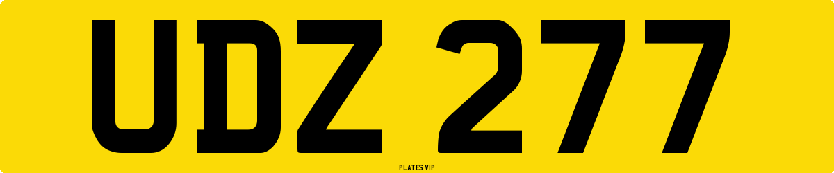UDZ 277 Number Plate