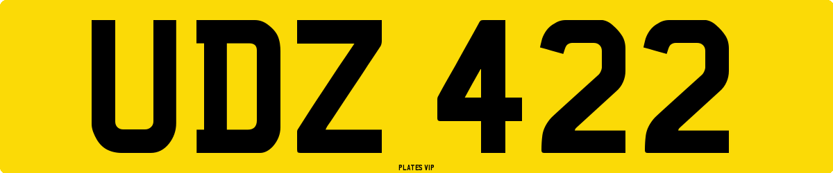UDZ 422 Number Plate