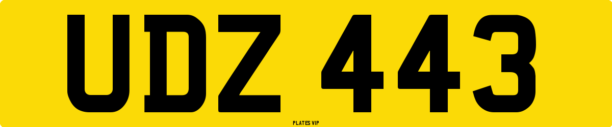 UDZ 443 Number Plate