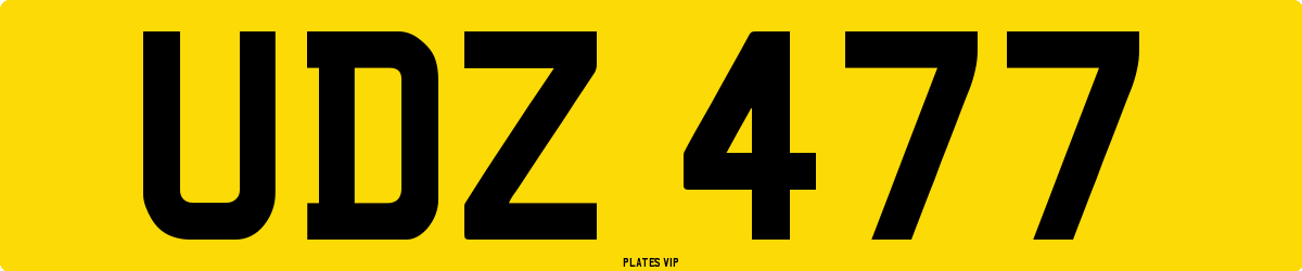 UDZ 477 Number Plate