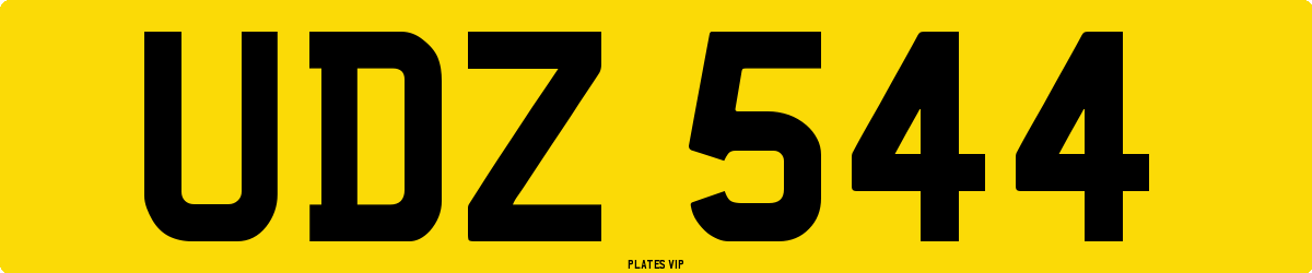 UDZ 544 Number Plate