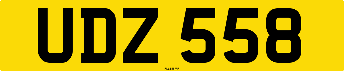 UDZ 558 Number Plate