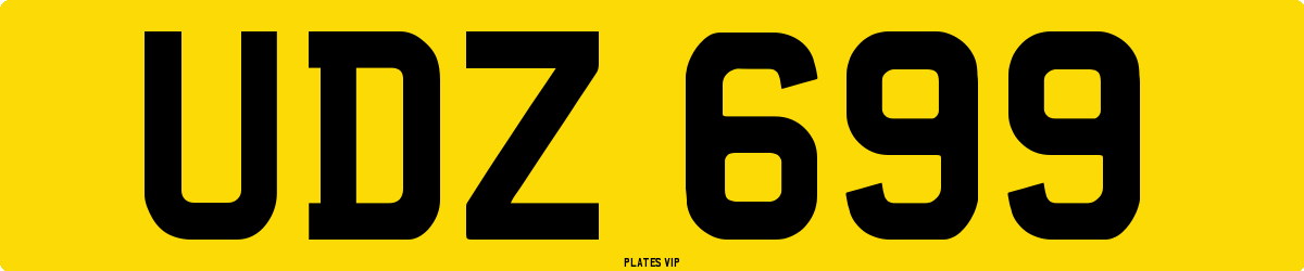 UDZ 699 Number Plate