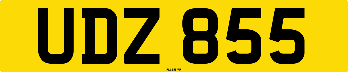UDZ 855 Number Plate