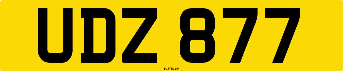 UDZ 877 Number Plate