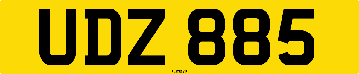 UDZ 885 Number Plate