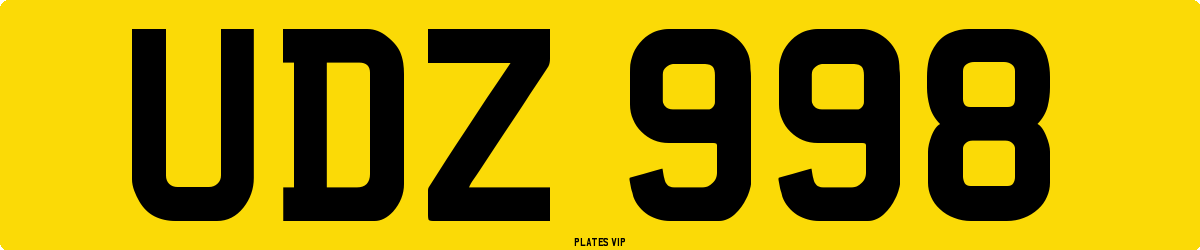 UDZ 998 Number Plate