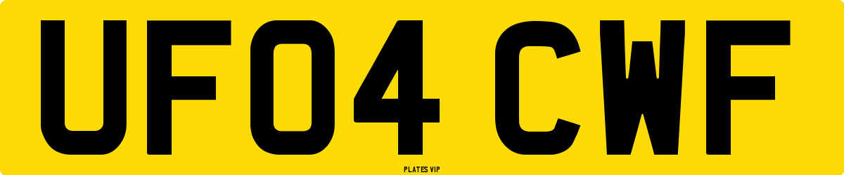 UF04 CWF Number Plate