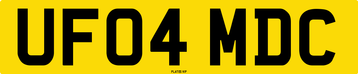 UF04 MDC Number Plate