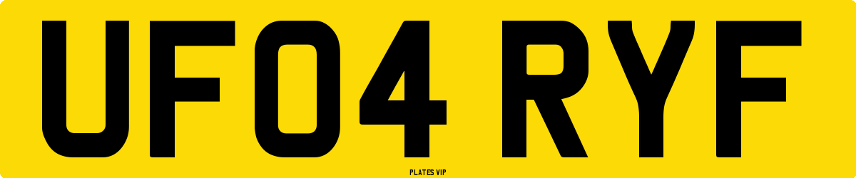 UF04 RYF Number Plate