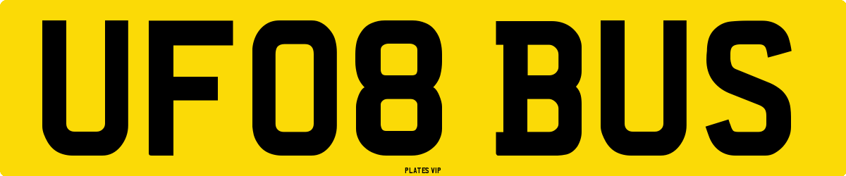 UF08 BUS Number Plate
