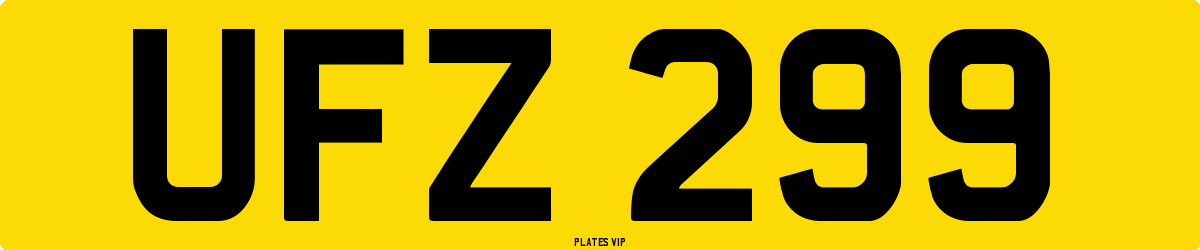 UFZ 299 Number Plate