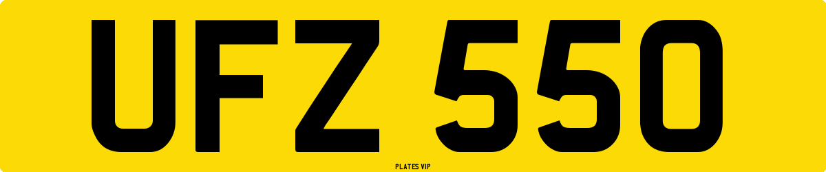 UFZ 550 Number Plate