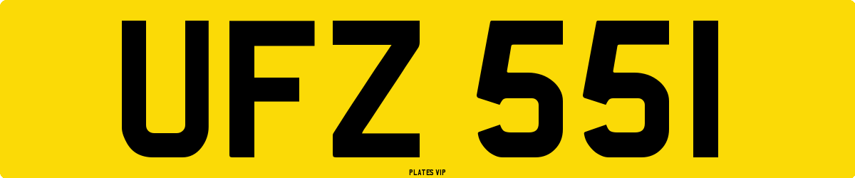 UFZ 551 Number Plate