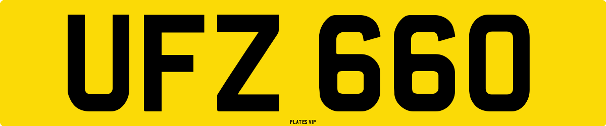 UFZ 660 Number Plate