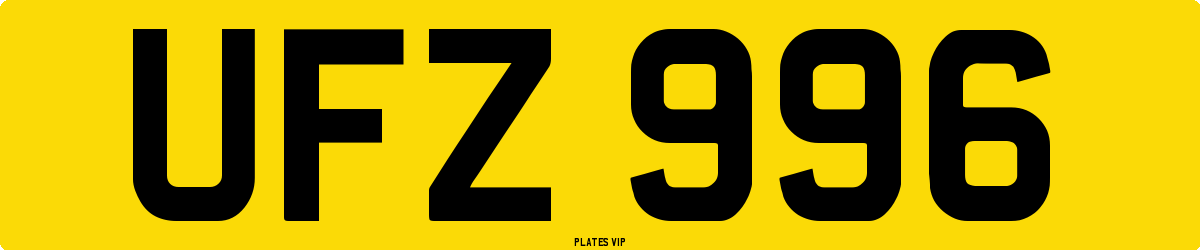 UFZ 996 Number Plate
