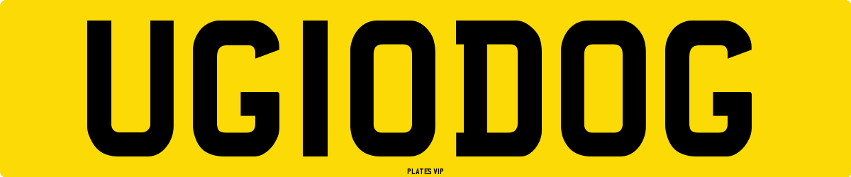 UG 10 DOG Number Plate