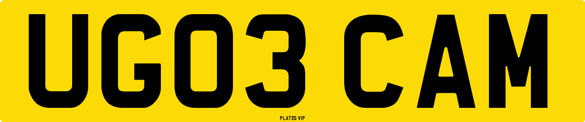 UG03 CAM Number Plate