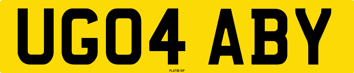 UG04 ABY Number Plate