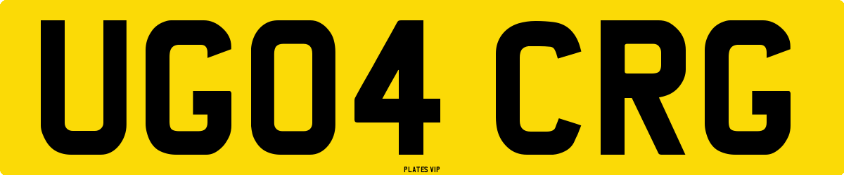 UG04 CRG Number Plate