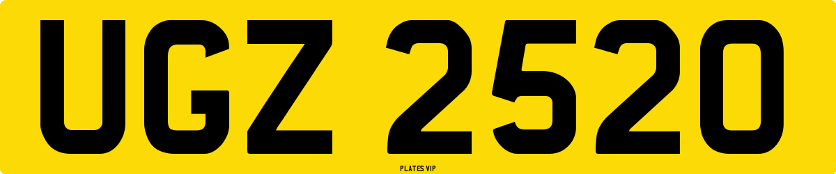 UGZ 2520 Number Plate