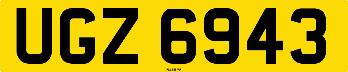 UGZ 6943 Number Plate