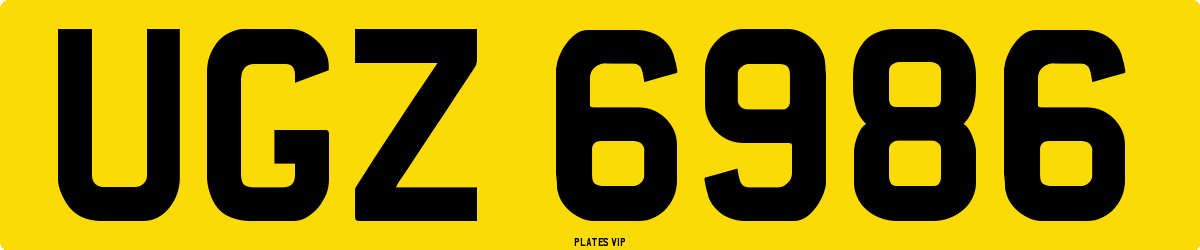 UGZ 6986 Number Plate