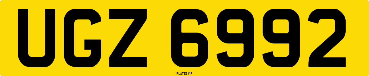 UGZ 6992 Number Plate
