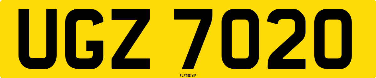 UGZ 7020 Number Plate