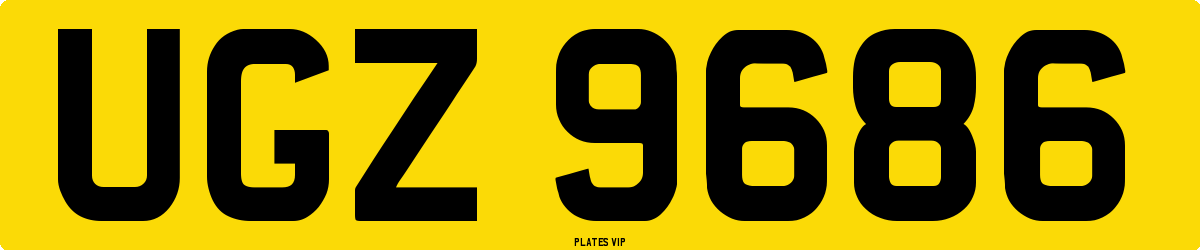 UGZ 9686 Number Plate
