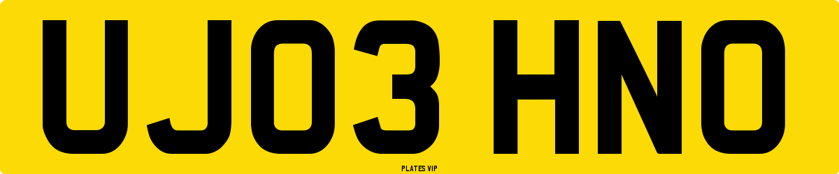 UJ03 HNO Number Plate