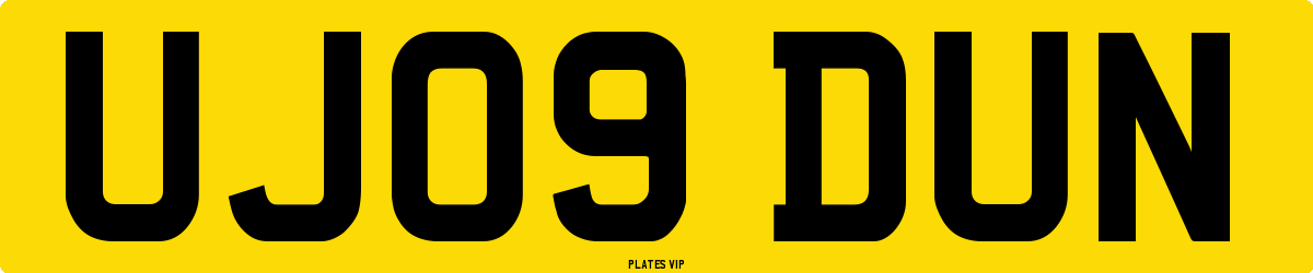 UJ09 DUN Number Plate