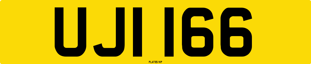 UJI 166 Number Plate