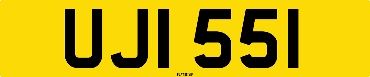 UJI 551 Number Plate