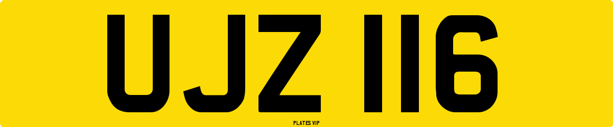 UJZ 116 Number Plate