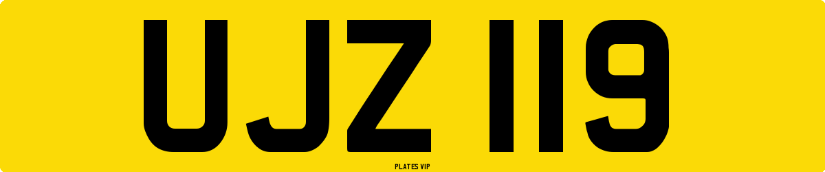 UJZ 119 Number Plate