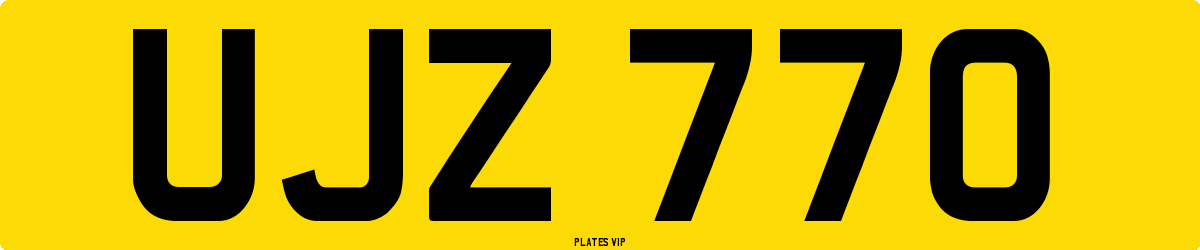 UJZ 770 Number Plate