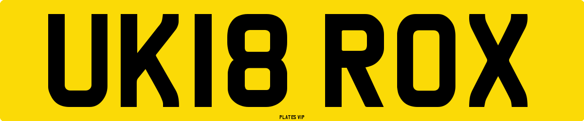 UK18 ROX Number Plate