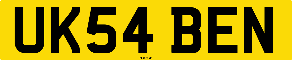UK54 BEN Number Plate