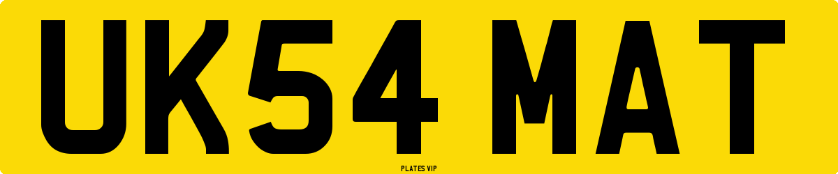 UK54 MAT Number Plate