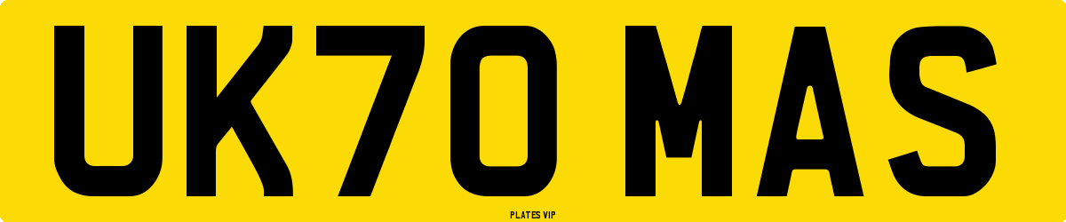 UK70 MAS Number Plate