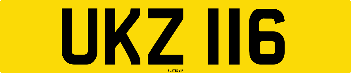 UKZ 116 Number Plate