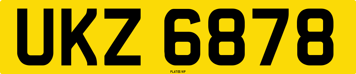 UKZ 6878 Number Plate