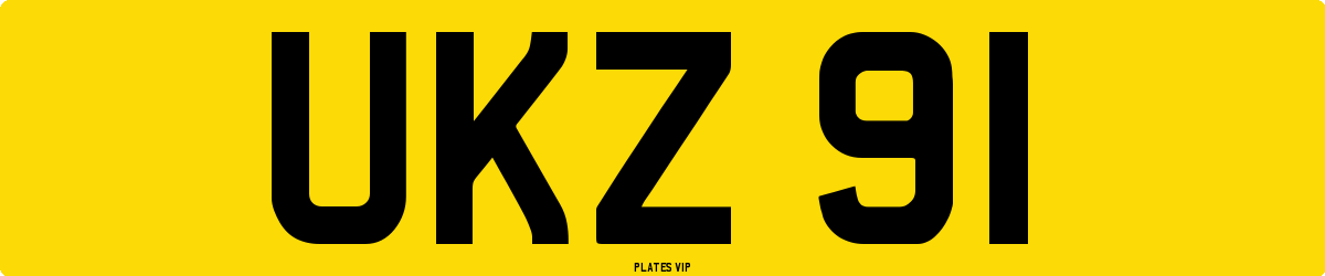 UKZ 91 Number Plate