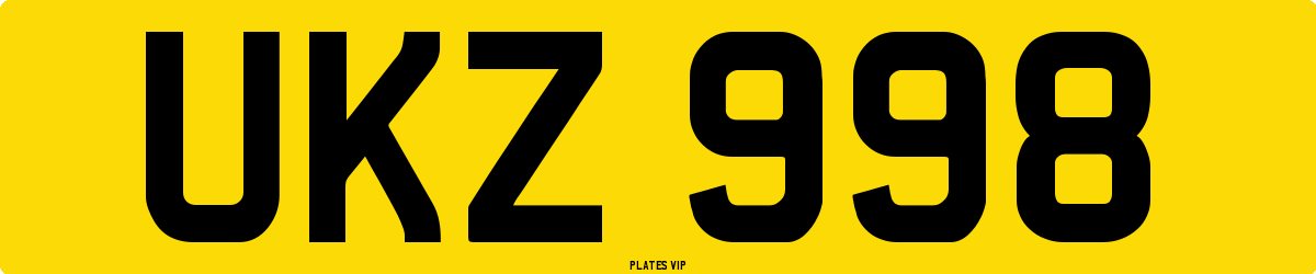 UKZ 998 Number Plate