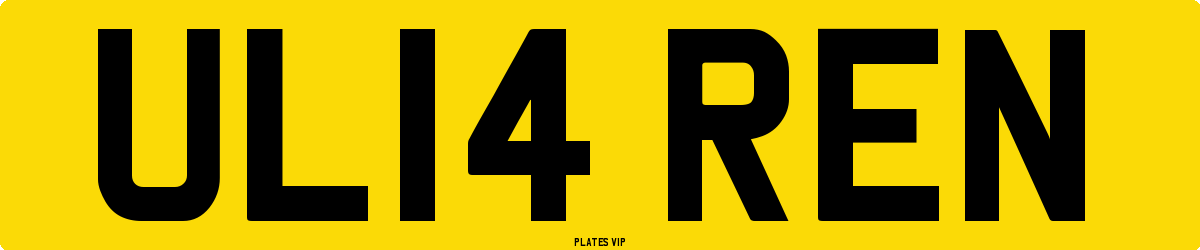 UL14 REN Number Plate