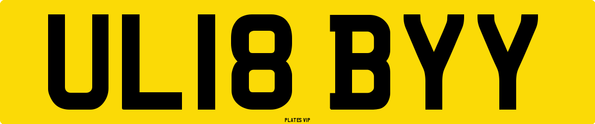 UL18 BYY Number Plate