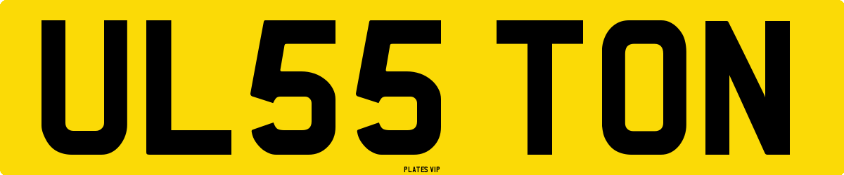 UL55 TON Number Plate