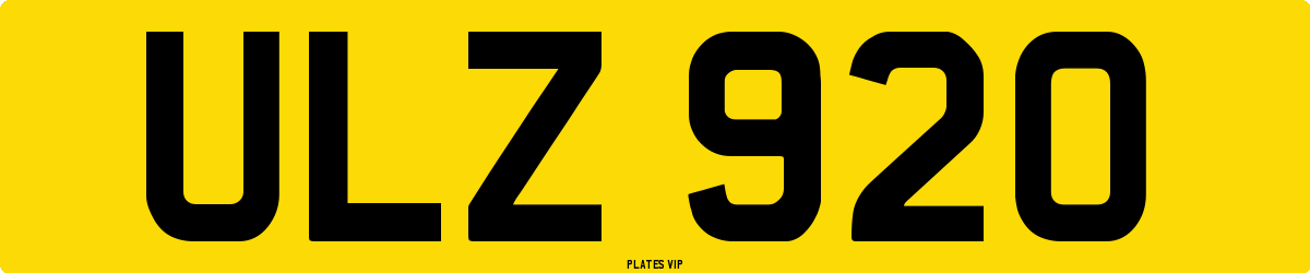 ULZ 920 Number Plate